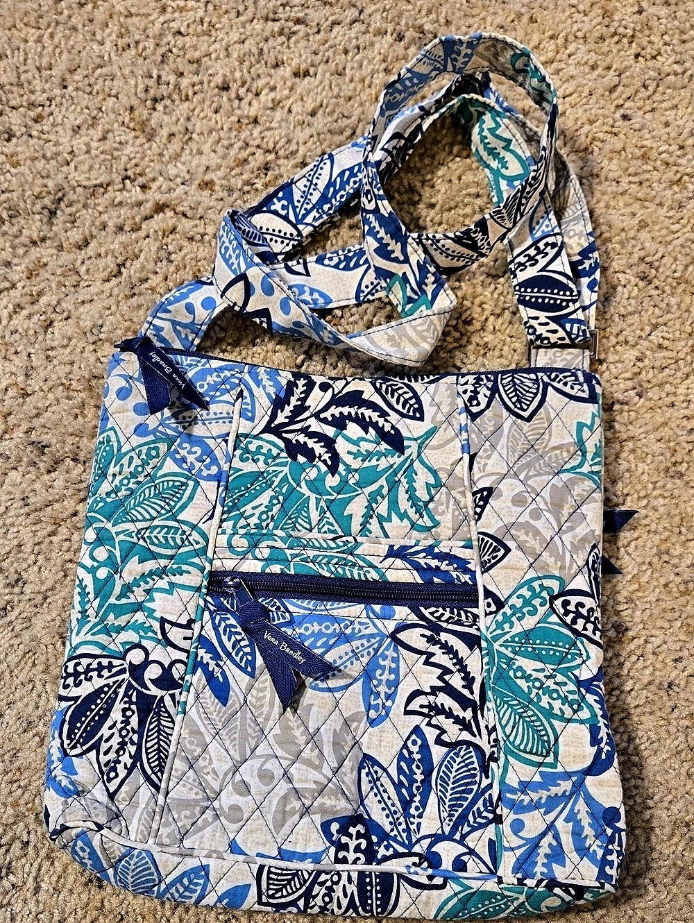 Vera Bradley Printed Quilted Tote in Blue & White